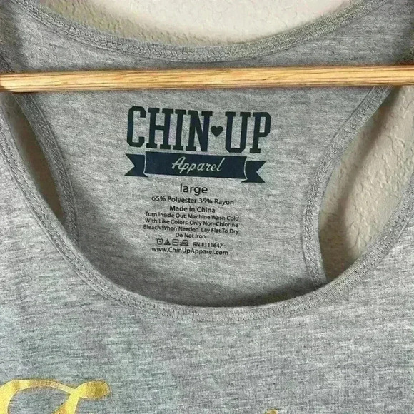 Chin-Up Apparel- Trust me you can dance -Wine, gray racerback tank top - Picture 3 of 5